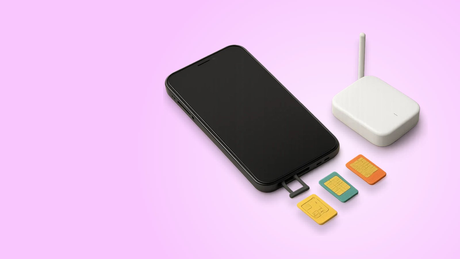Смартфон с египетской сим-картой и Wi-Fi роутер на столе, мобильная связь и интернет в Египте