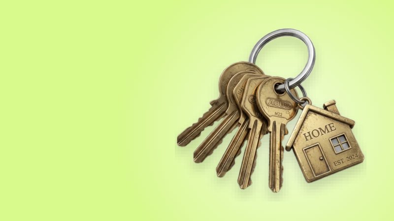 Связка ключей с брелоком в виде домика, аренда квартиры в Каире