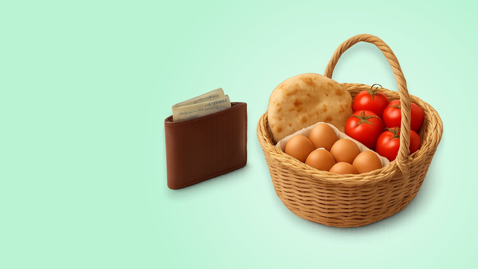 Египетские фунты и корзина с продуктами, бюджет на месяц в Египте