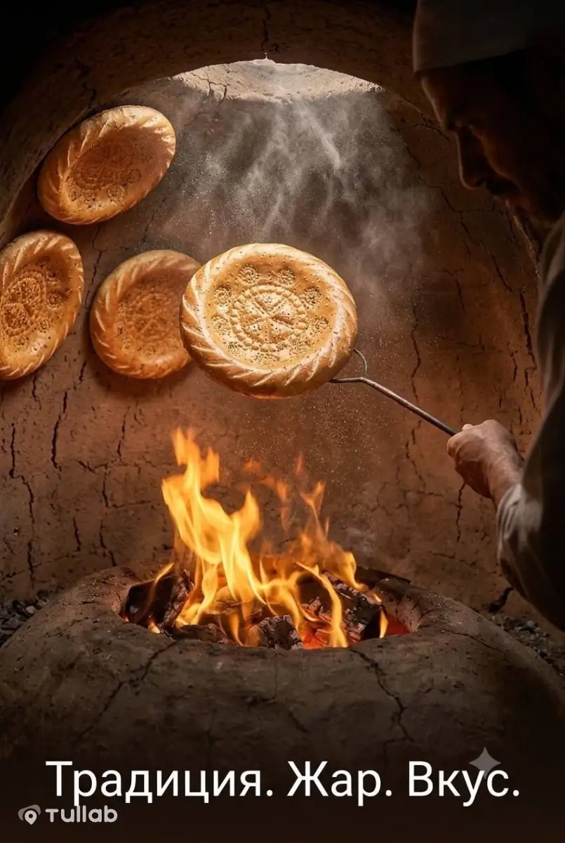 Лепёшки и самса из пекарни