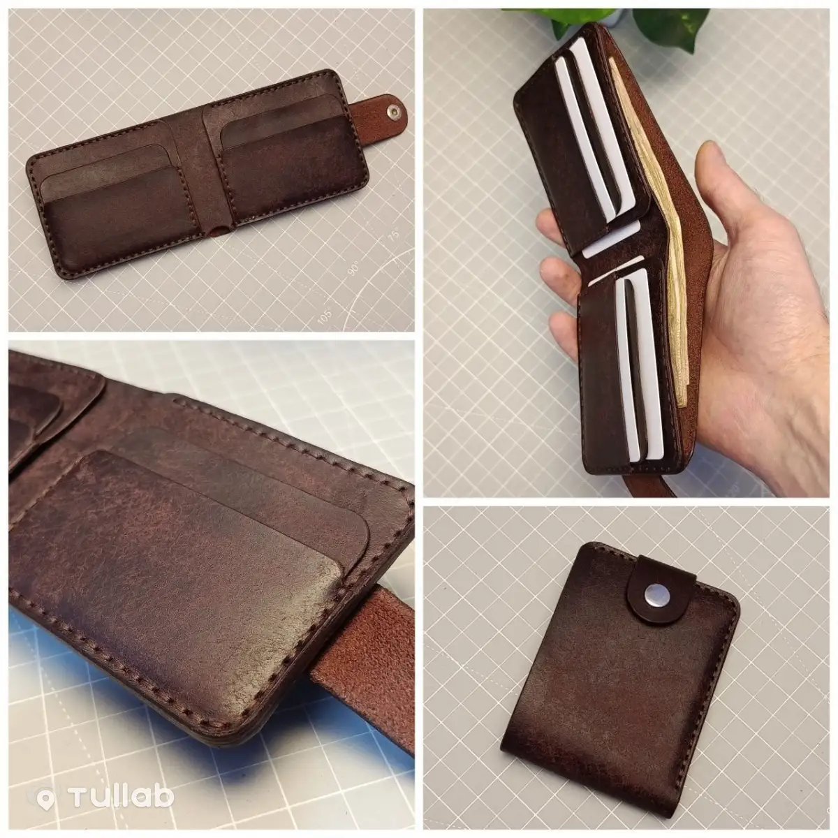 Genuine leather wallet, handmade